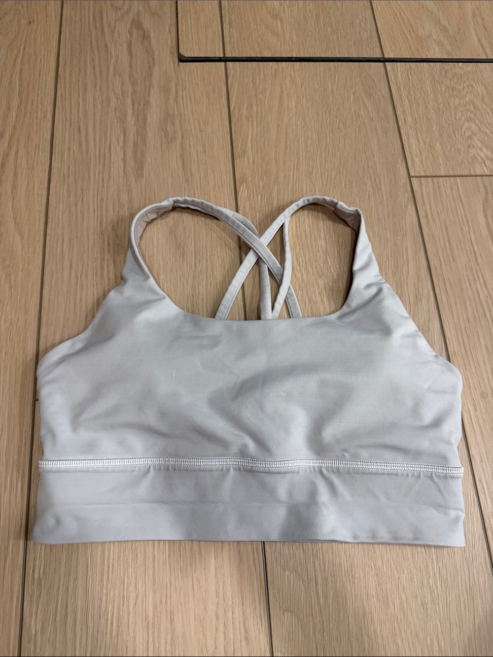 White lululemon long line energy bra